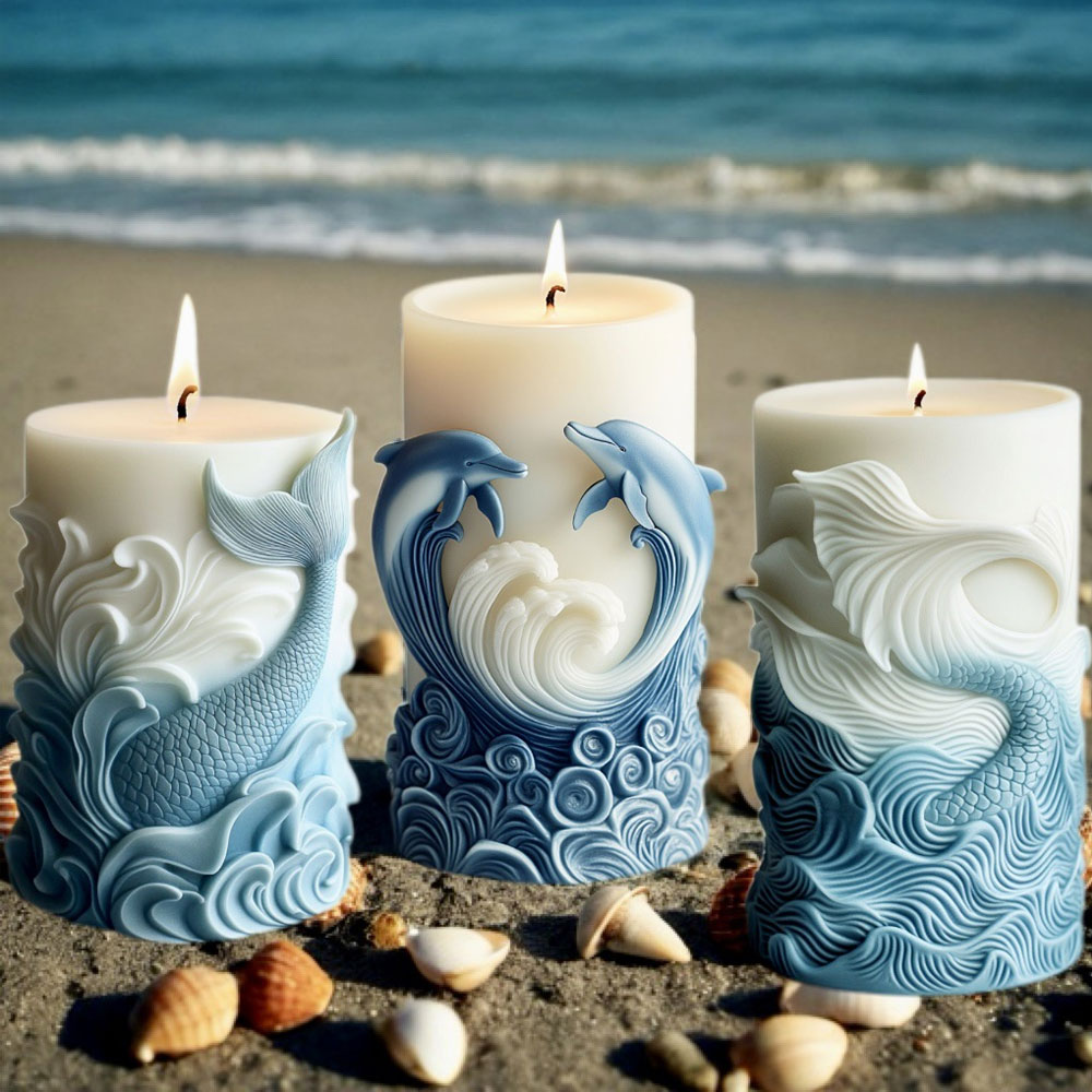 Resin Ocean Wave Mold - Stampo per candele in silicone a
