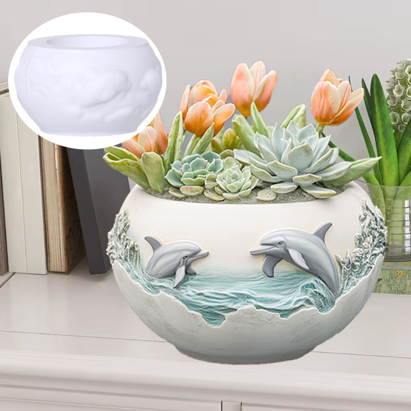 Coppia delfino rilievo pianta  - Resin Ocean Wave Mold recensione e prezzo